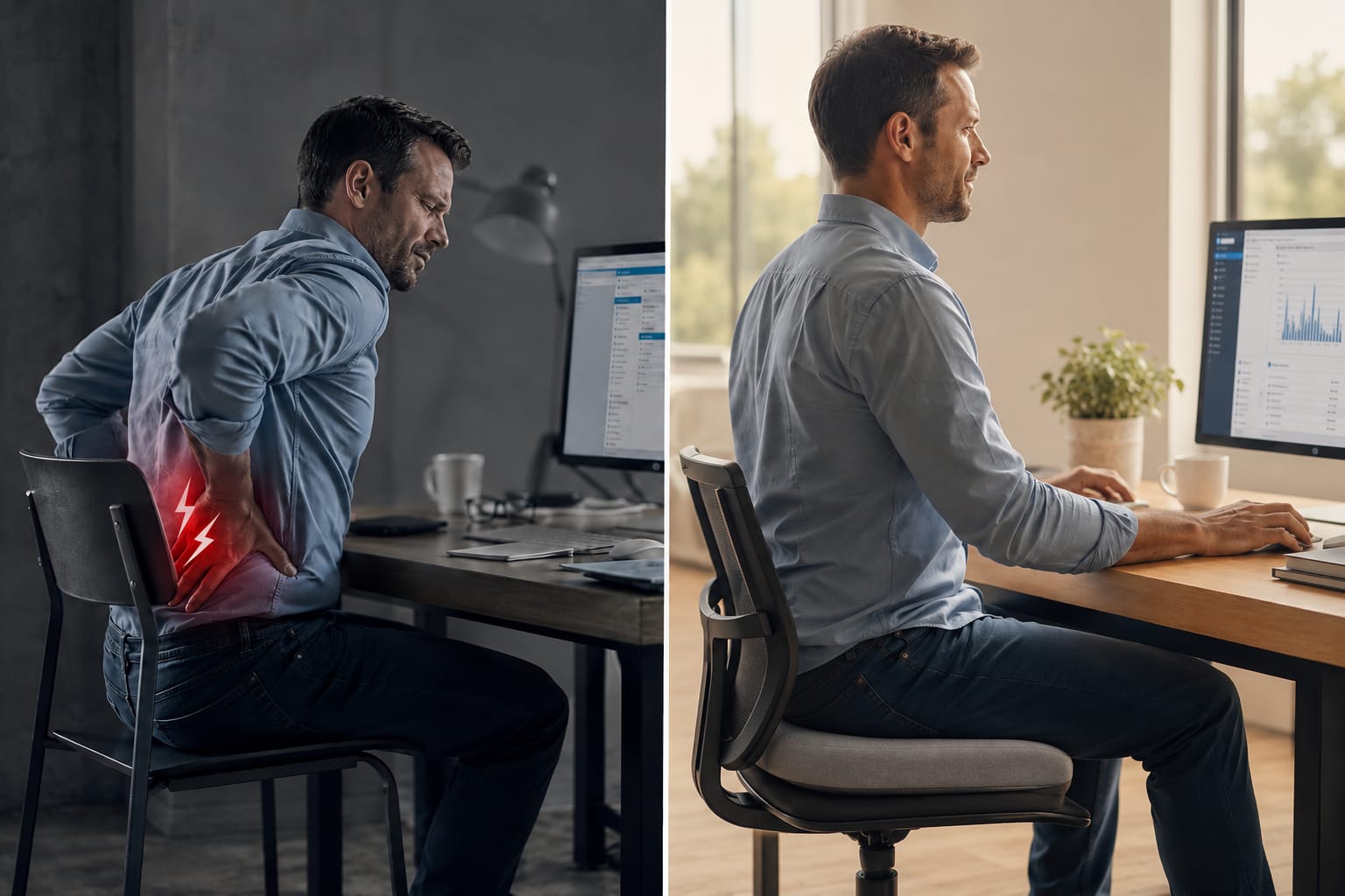 Ergonest Ergonomic Memory Foam Coccyx Seat Cushion | Tailbone Relief & Posture Support