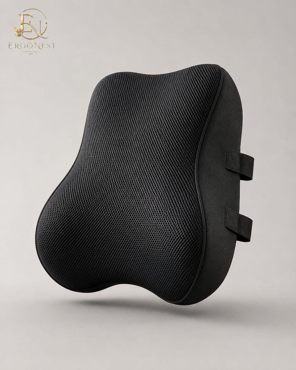 Ergonest™ Premium Memory Foam Lumbar Back Support Cushion for Office Chair, Car Seat & Home | Ergonomic Posture Support & Back Pain Relief