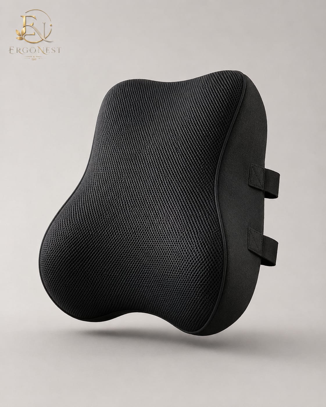 Ergonest™ Premium Memory Foam Lumbar Back Support Cushion for Office Chair, Car Seat & Home | Ergonomic Posture Support & Back Pain Relief